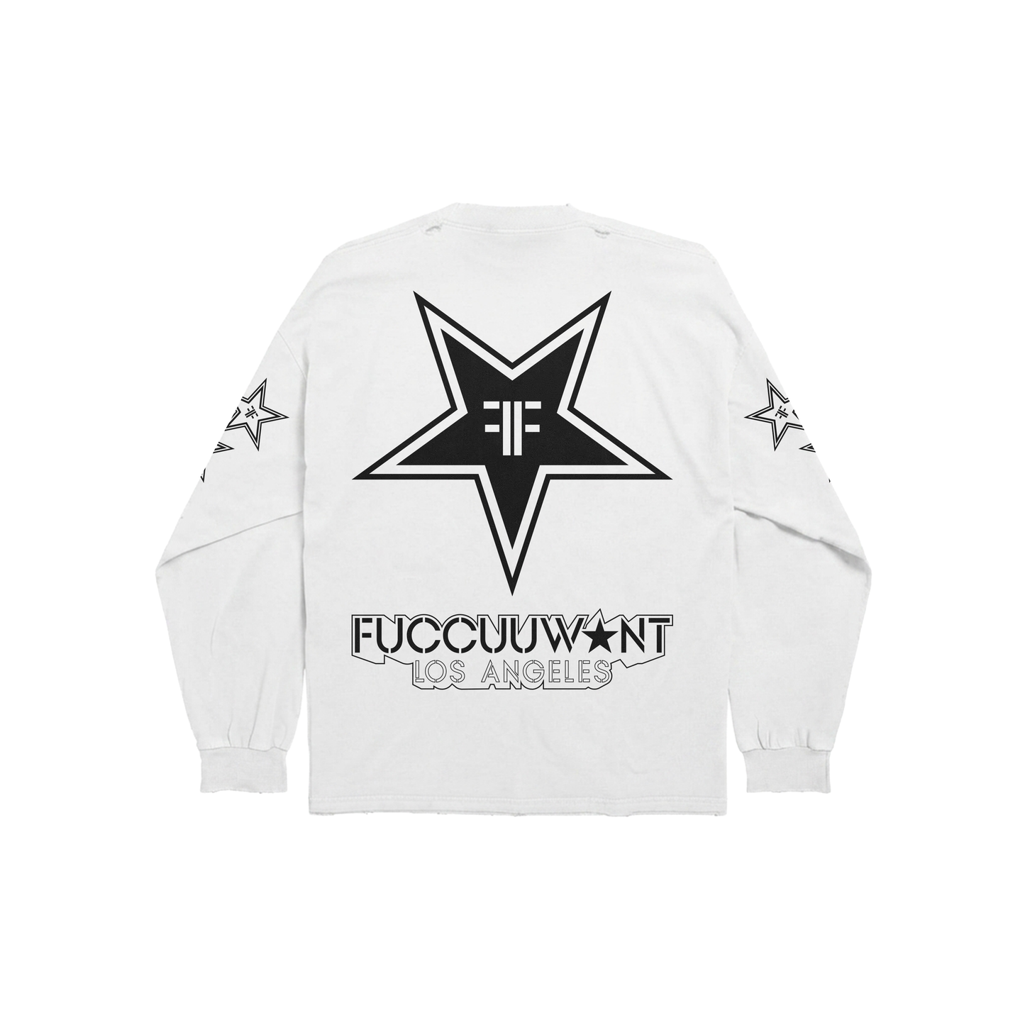 WHITE ROCKSTAR LONGSLEEVE