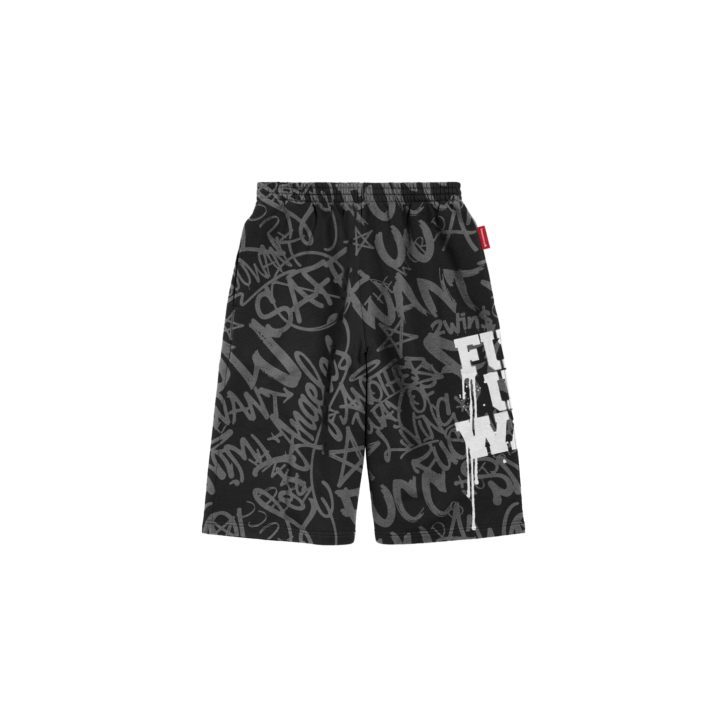 BLACK GRAFFITI SHORTS