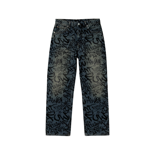 WASHED GRAFFITI JEANS