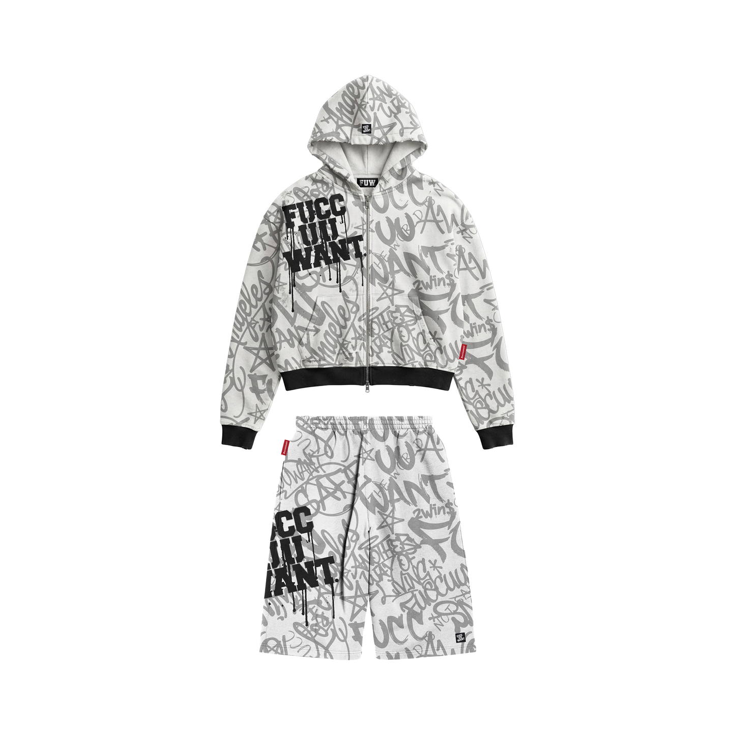 WHITE SWEATSUIT SET