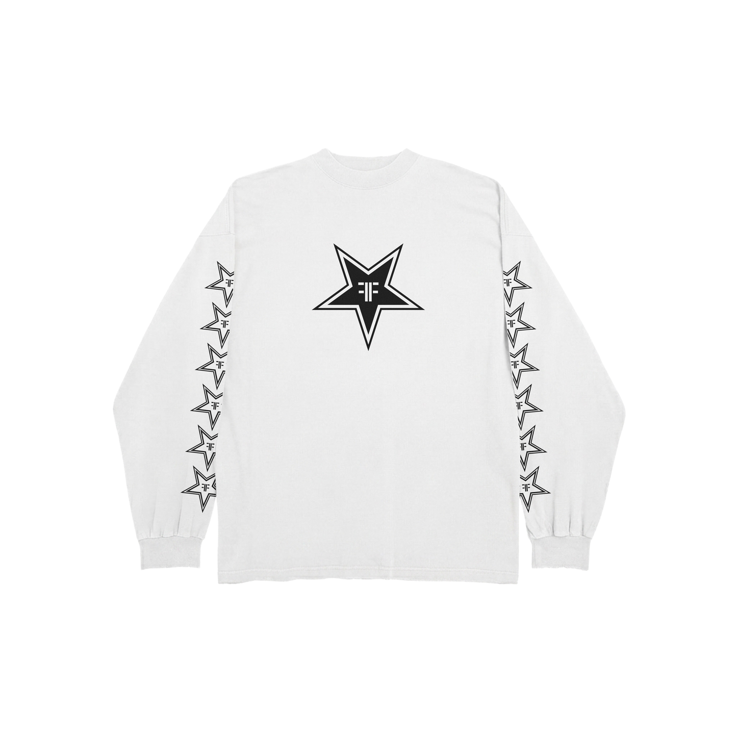 WHITE ROCKSTAR LONGSLEEVE