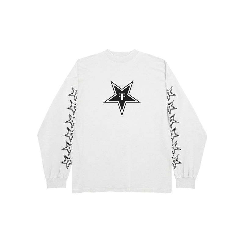 WHITE ROCKSTAR LONGSLEEVE
