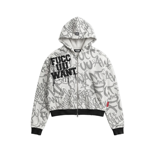 WHITE GRAFFITI HOODIE