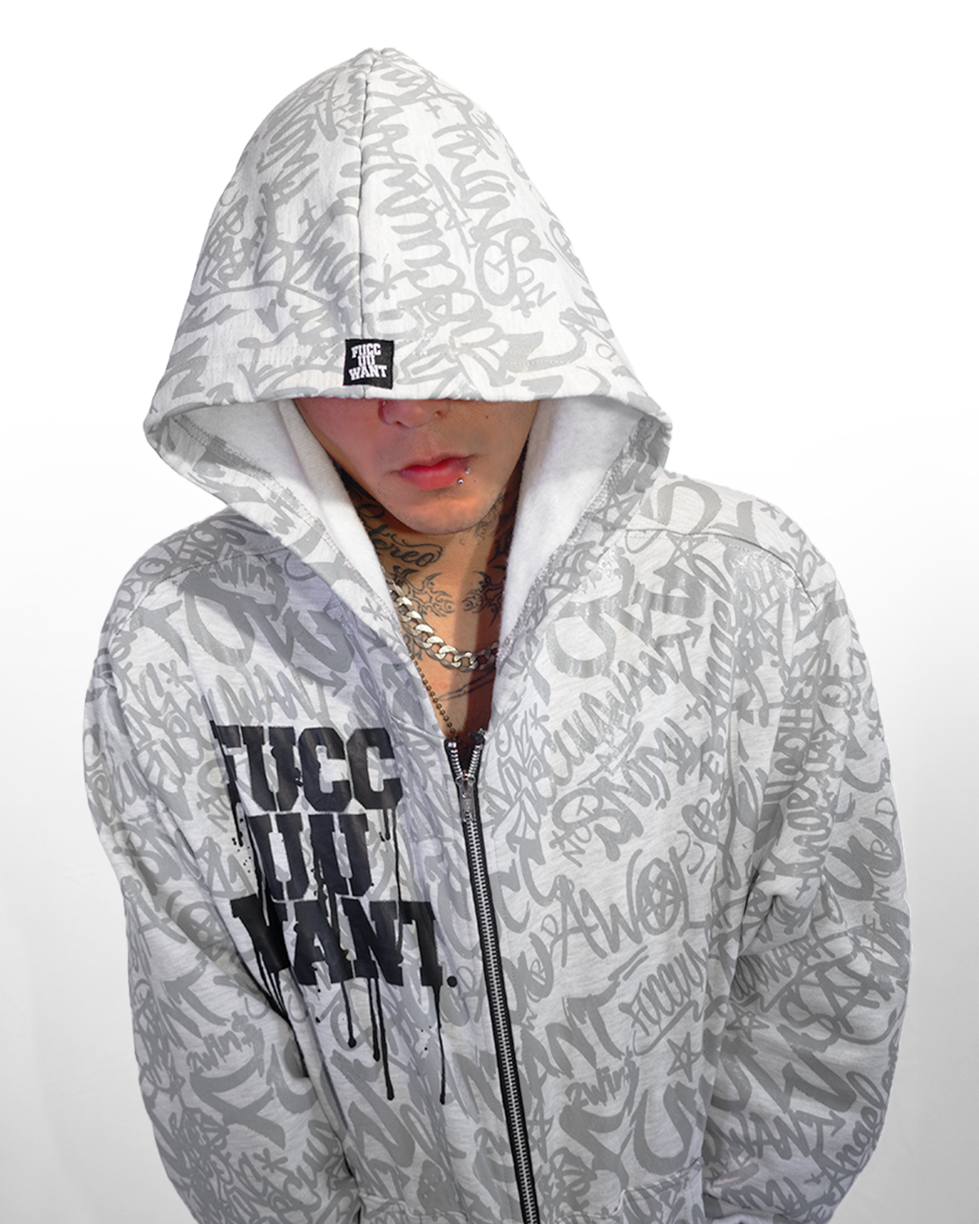 WHITE GRAFFITI HOODIE