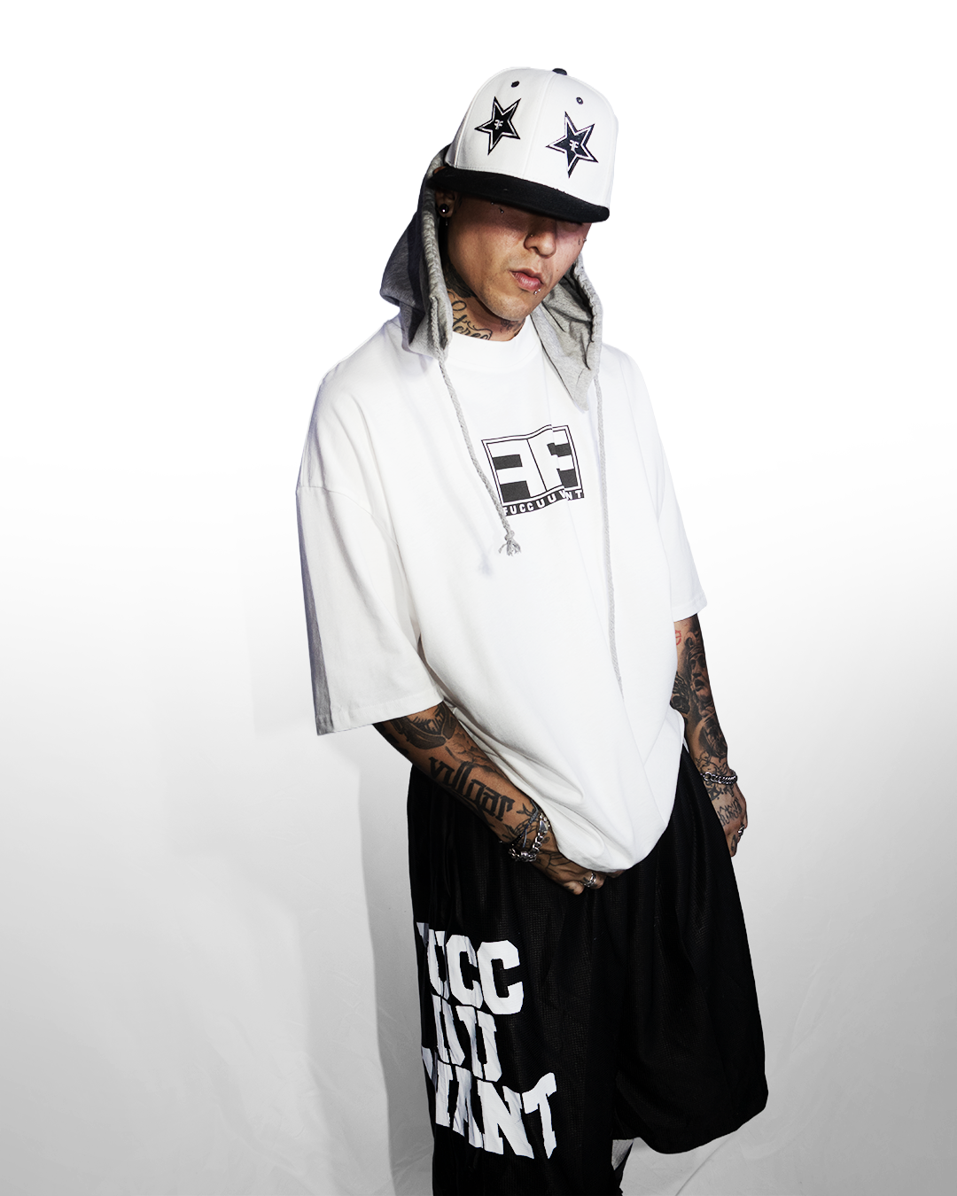 WHITE DOUBLE F TEE