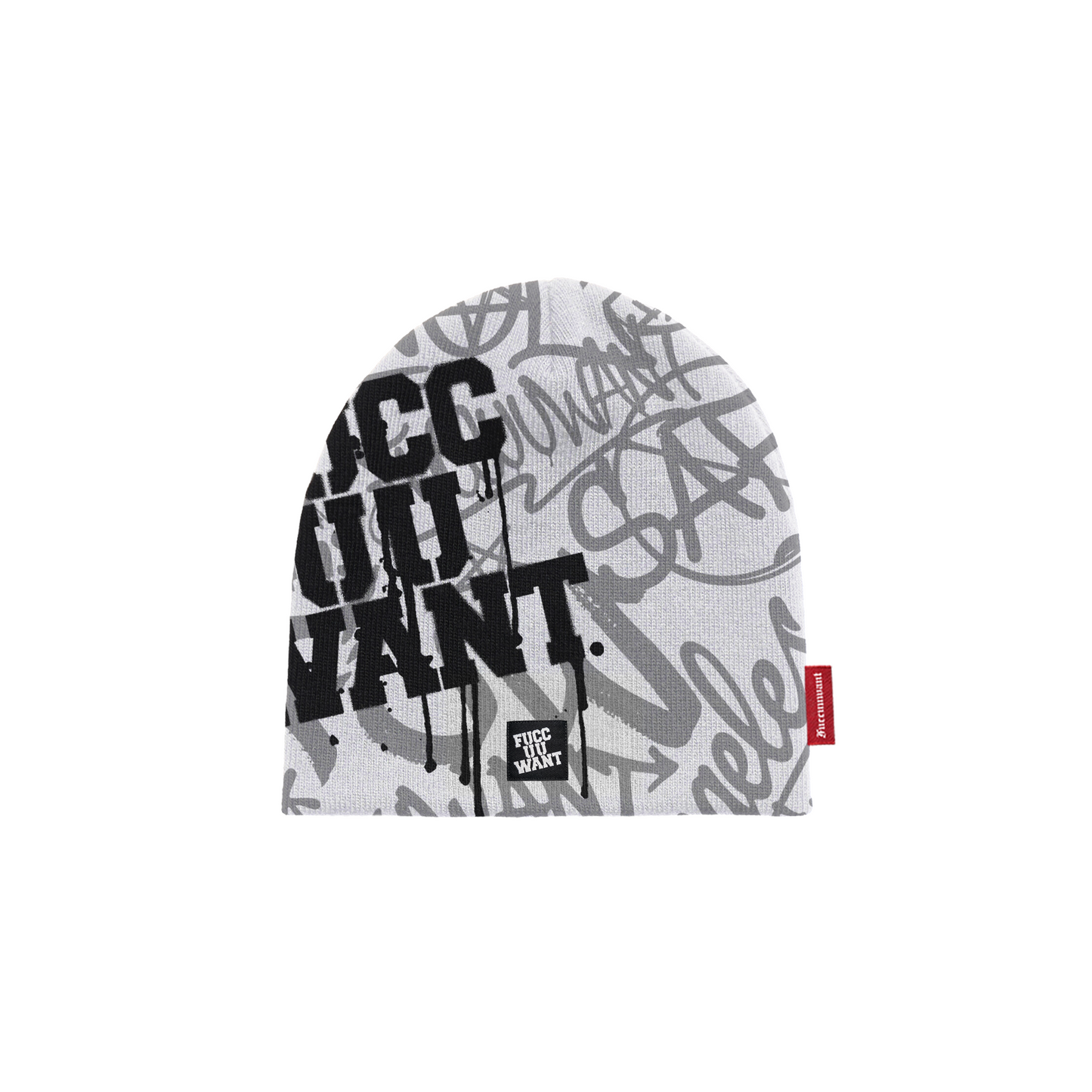 WHITE GRAFFITI BEANIE